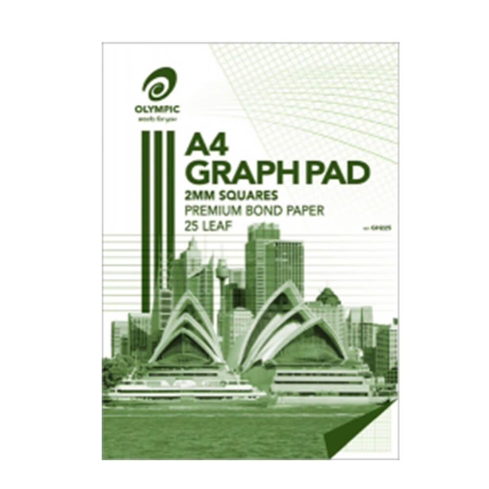 Olympic 7-Holed A4 Top Padded Graph Pad 5pk (25-Leaf)