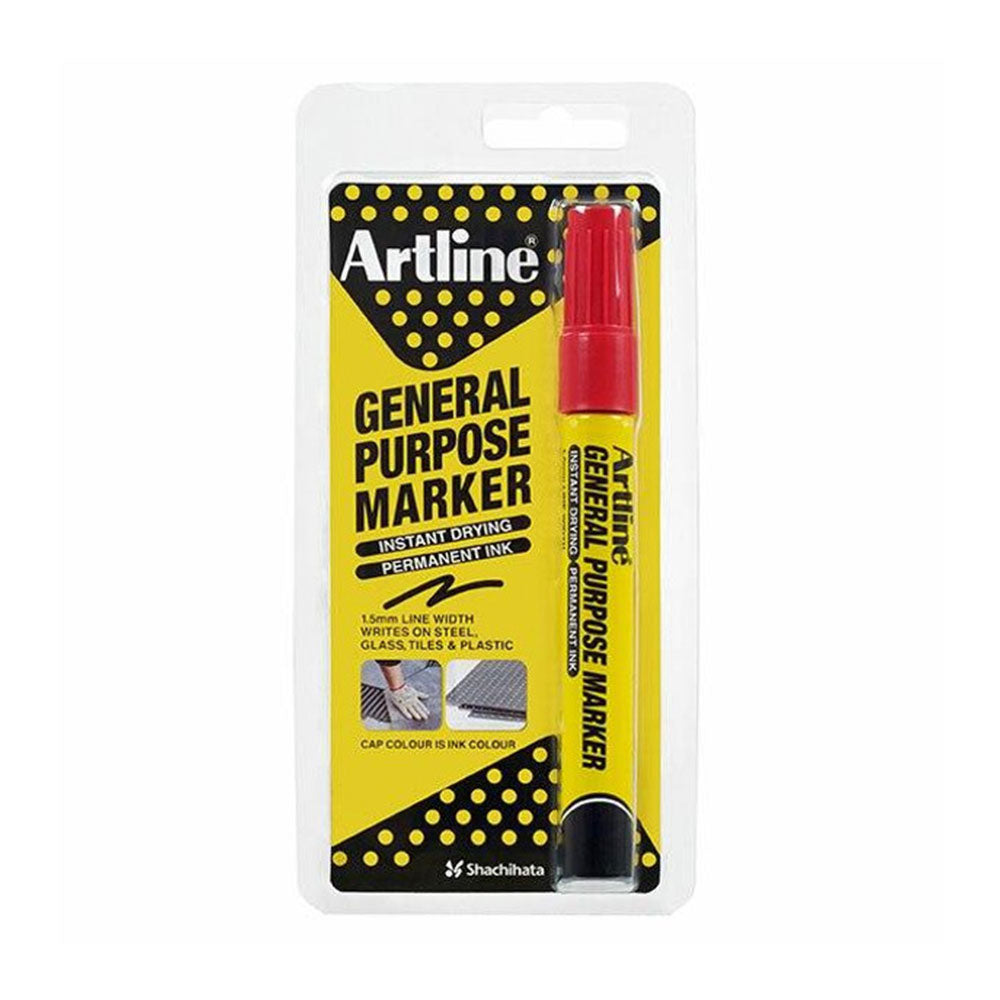 Artline Permanent General Purpose Marker 1.5mm (Red)