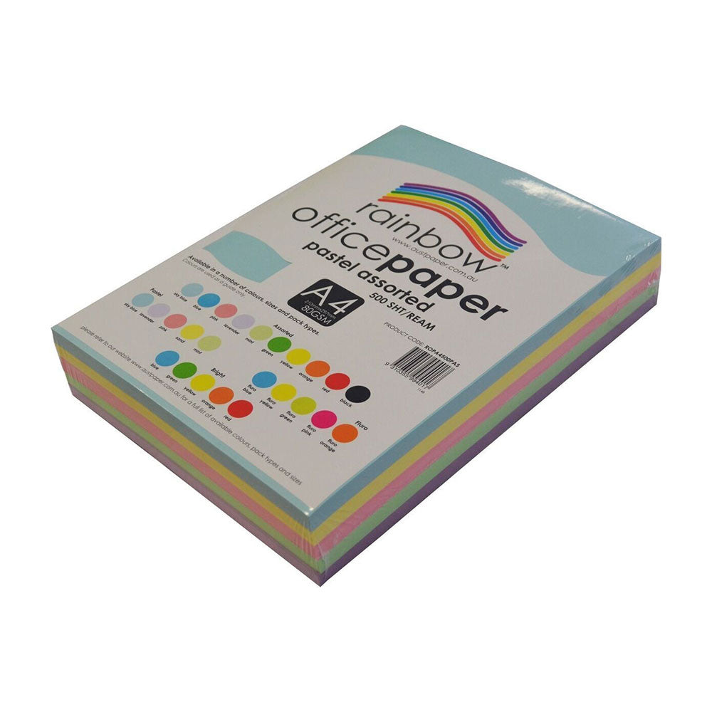 Rainbow A4 Copy Paper 80gsm 1-Ream (Pastel)