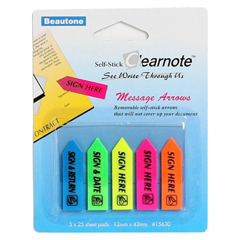 Beautone Stick on Arrows Colored Notes (12x42mm)
