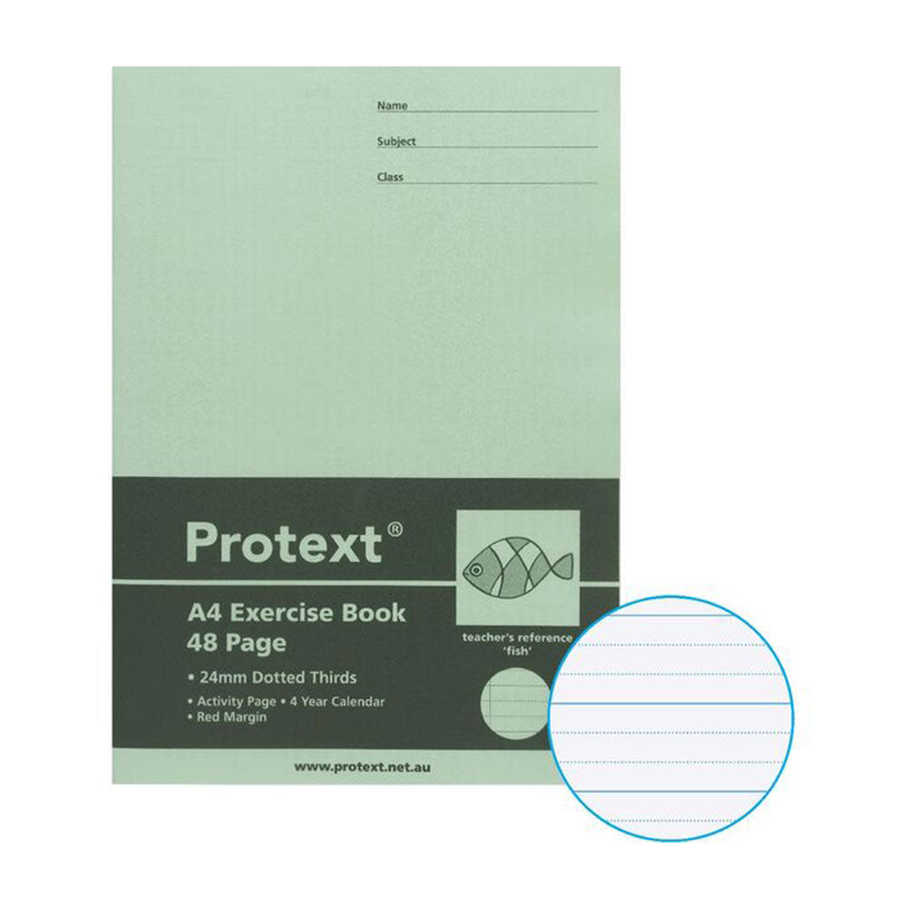 Protext A4 Dotted Thirds Fish Exercise Book 48pg 24mm