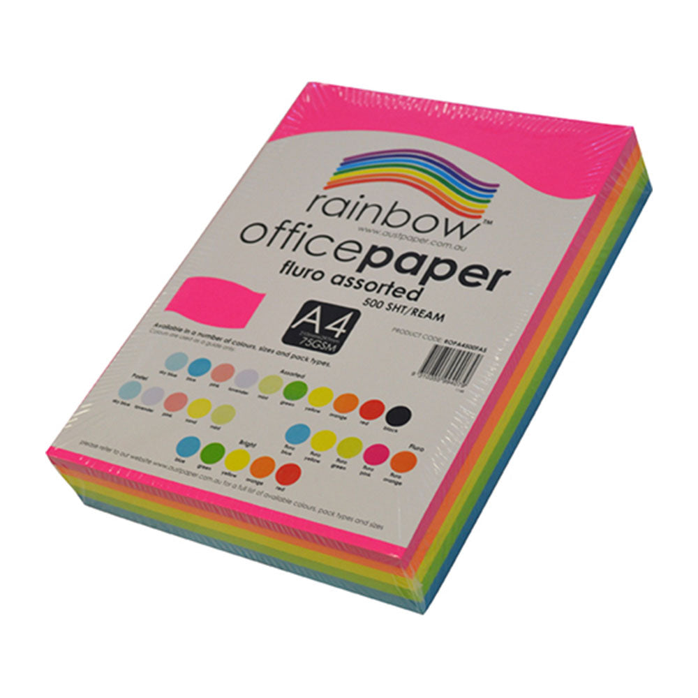  Rainbow A4 Fluoro-Kopierpapier, 75 g/m², 1 Ries