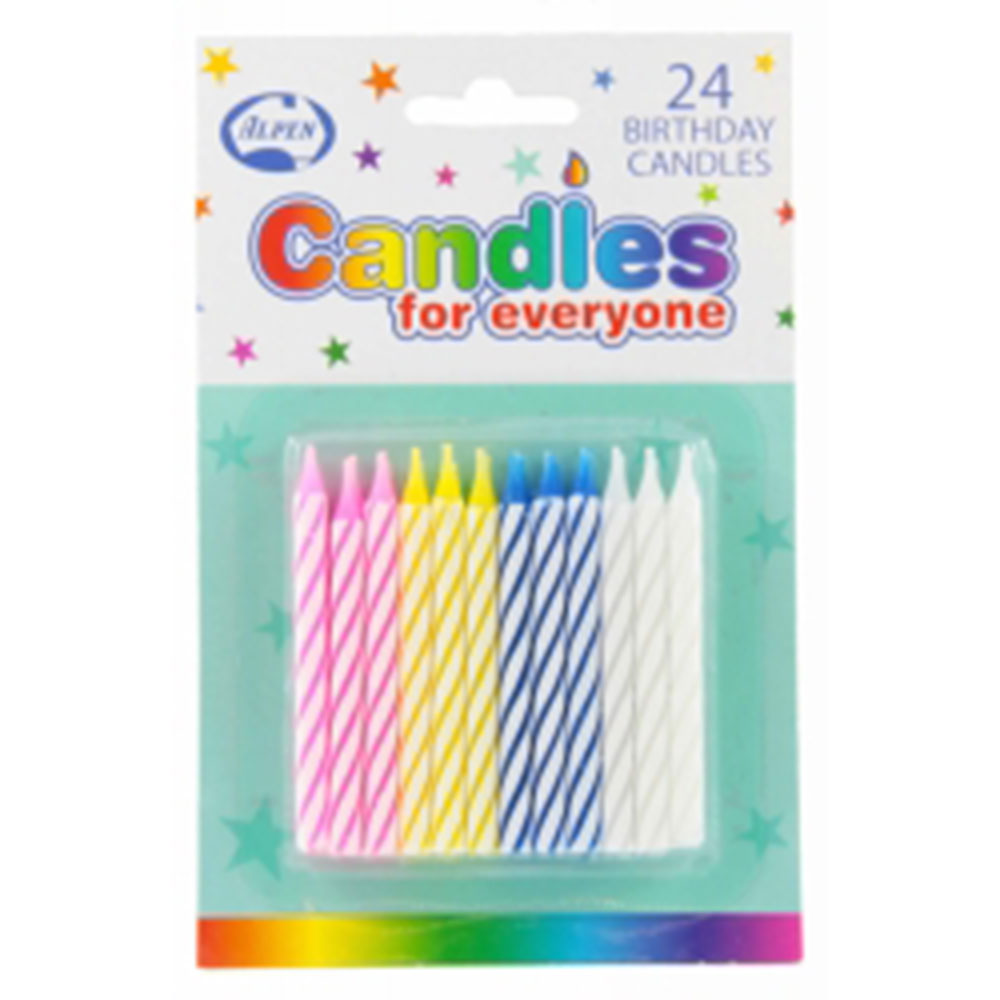 Alpen No Holders Birthday Candles (Pack of 24)
