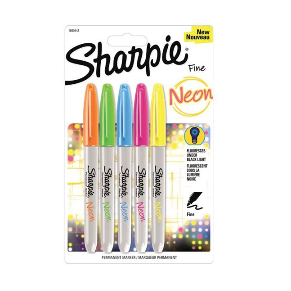 Sharpie Permanent Fine Marker 5pcs (Neon)