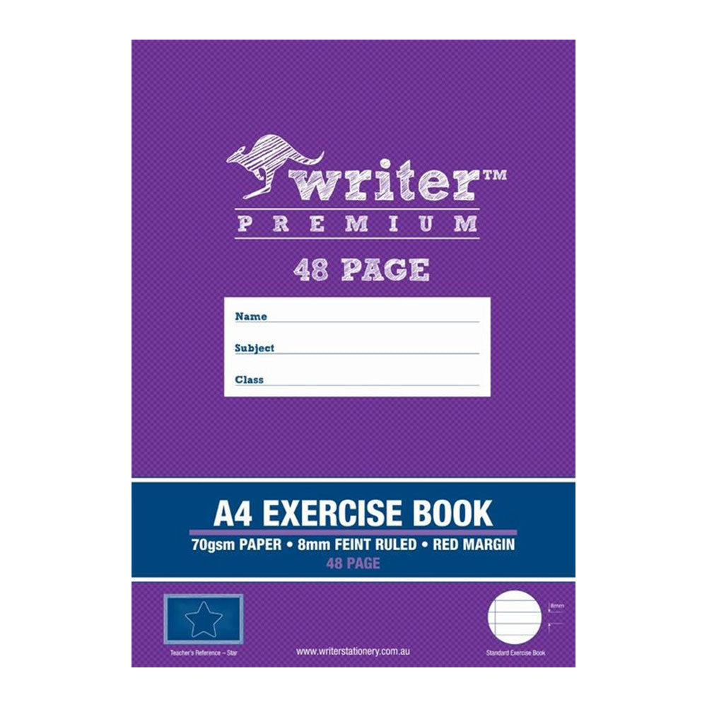 Writer Premium A4 Ruled Exercise Book 8mm