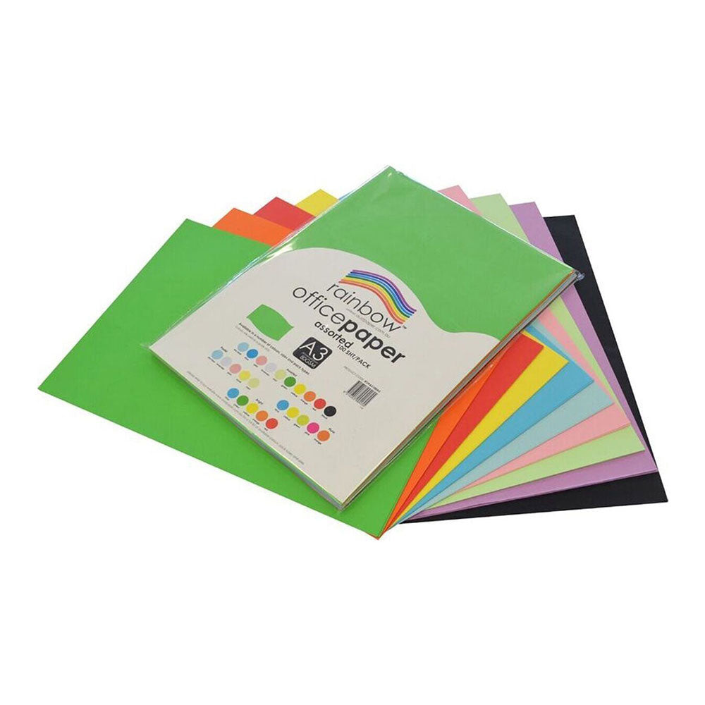 Rainbow A3 Copy Paper 30gsm (Pack of 100)