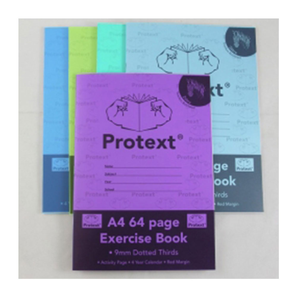 Protext A4 Dotted Thirds Zebra Exercise Book 64pg 9mm