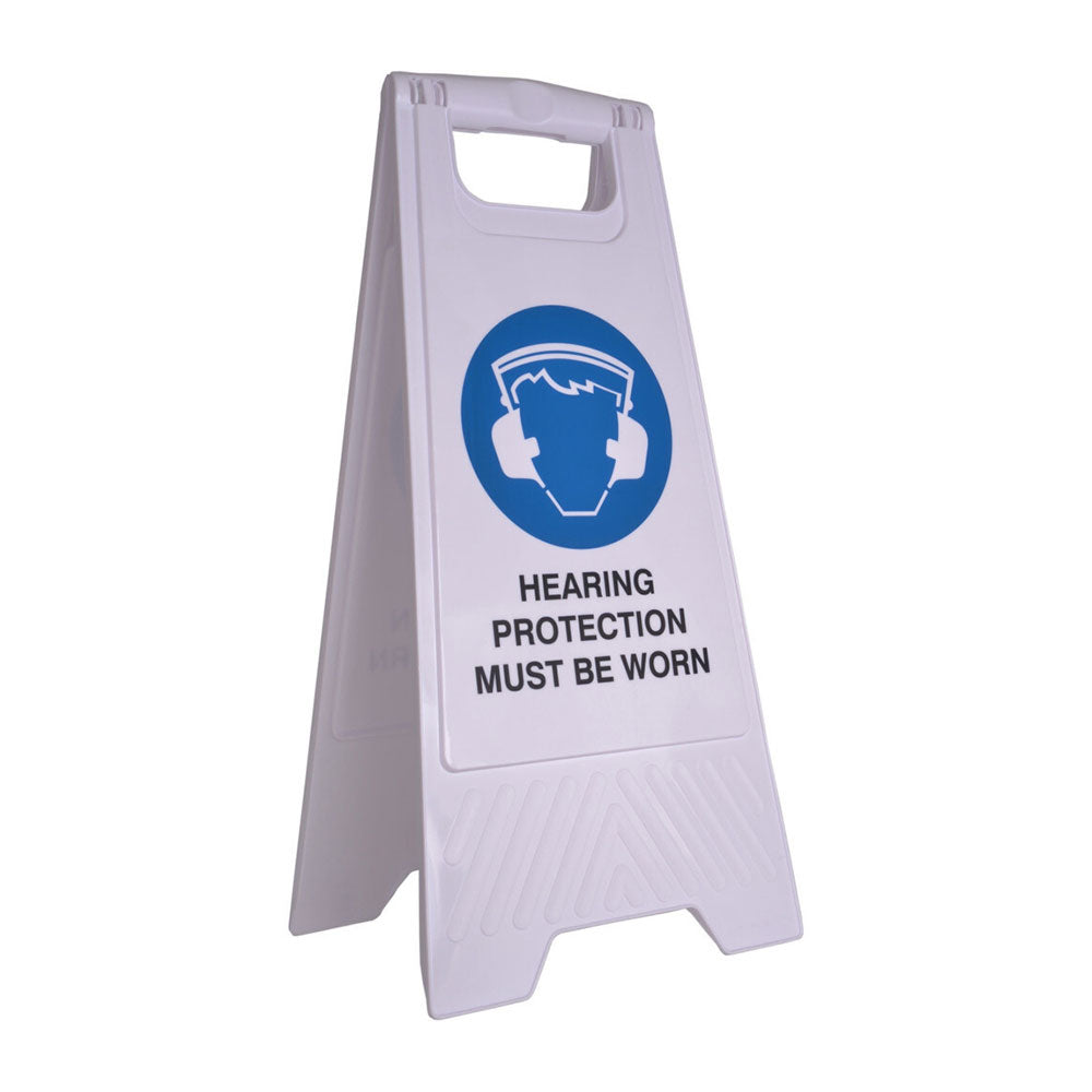 Must Be Worn White Safety Sign (32x31x65cm)