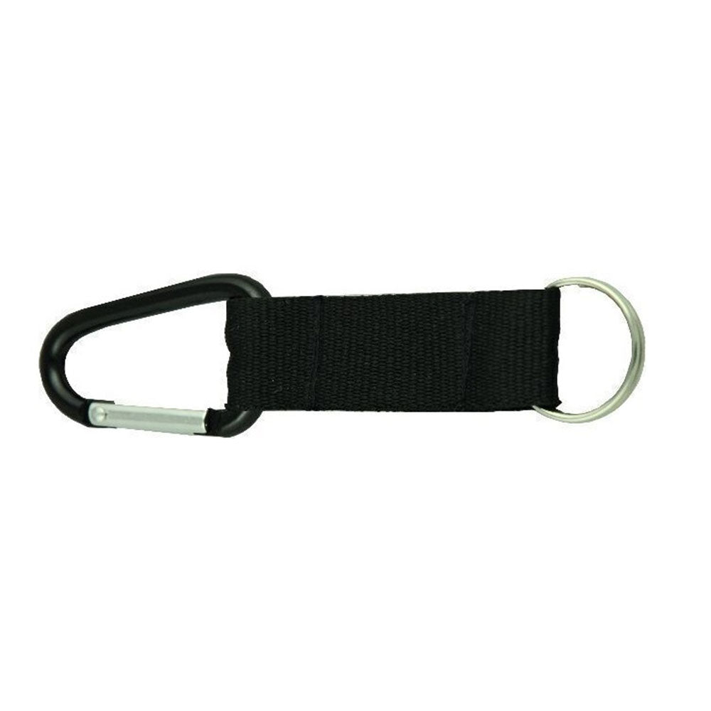 Osmer Carabiner Clip with Key Ring Strap 60mm (Black)