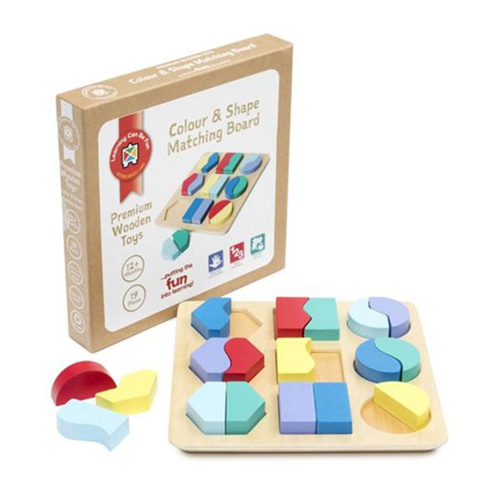 Learning Can Be Fun Colour & Shape Wooden Matching Board Toy