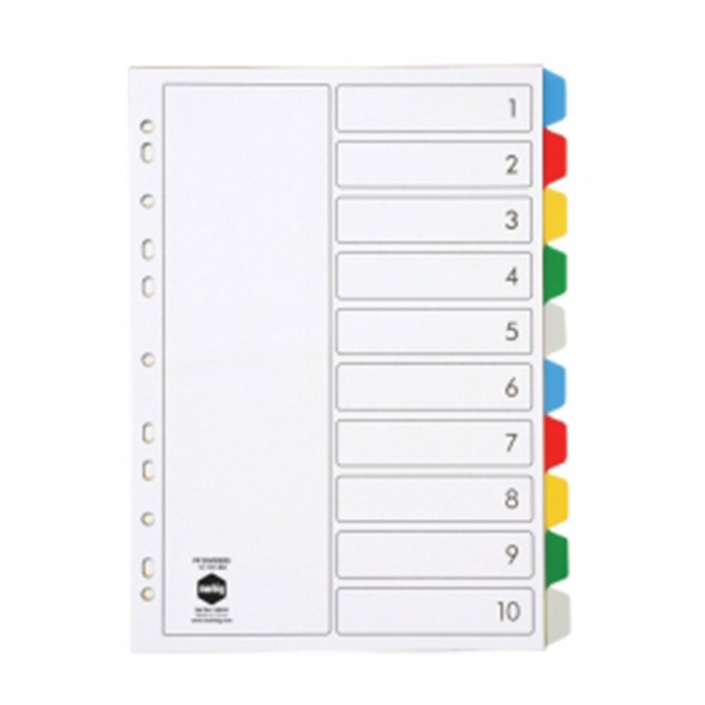 Marbig A4-Trennblätter Mit 10 Registern In Mehreren Farben
