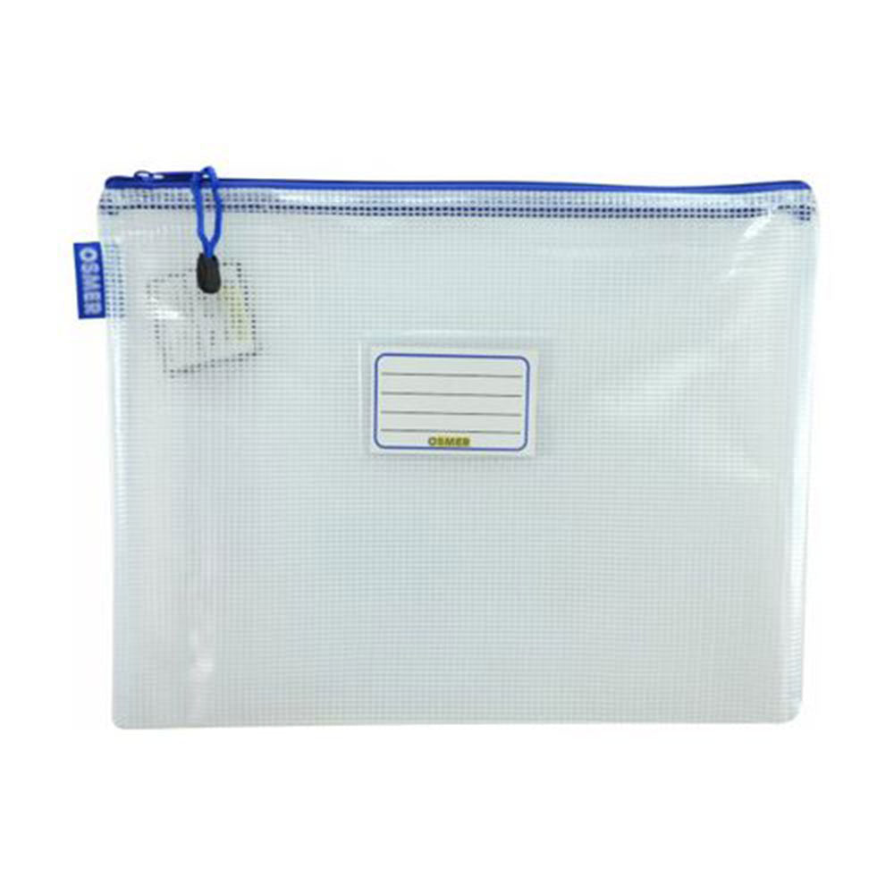 A4 Zippered Mesh Pouch with Name Card Holder (355x255mm)