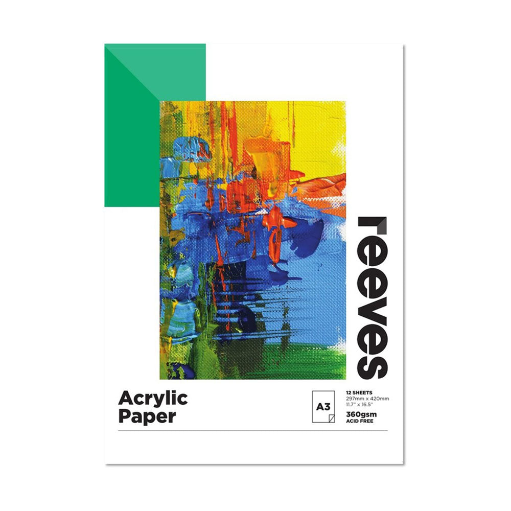Reeves A3 Acrylic Paper Pad 360gsm 12pcs