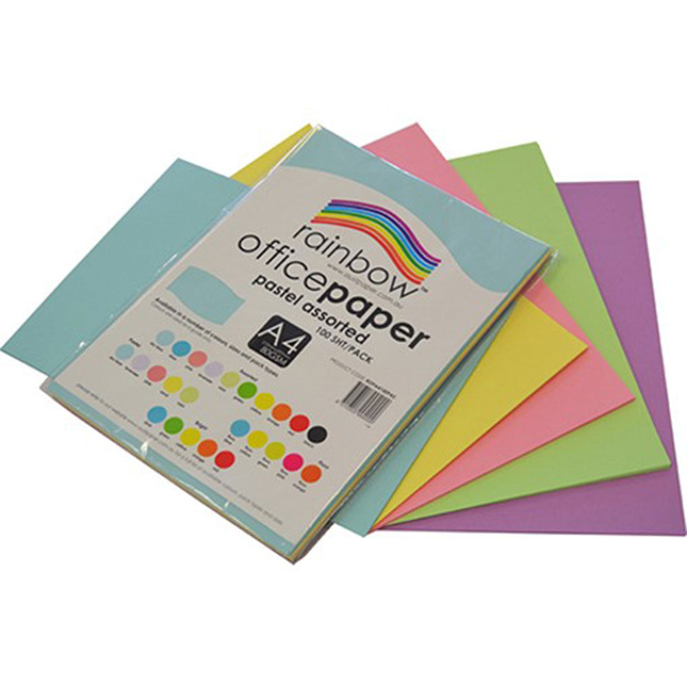 Rainbow A4 80gsm Copy Paper 100pcs (Pastel)