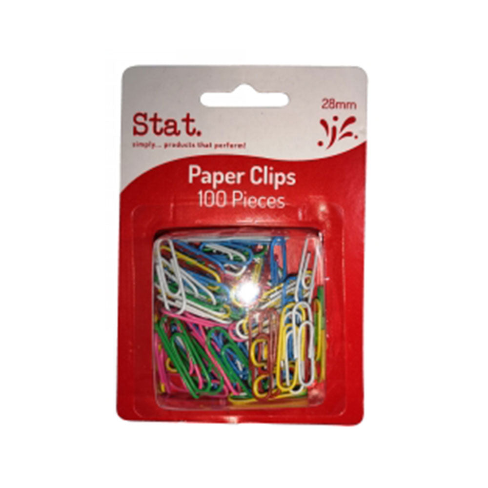 Stat Multi Colour Paper Clips (Pack of 100)