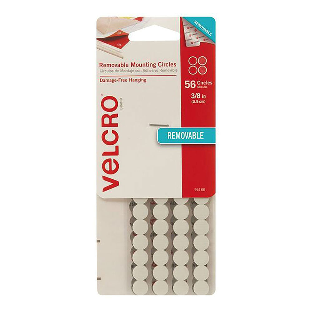 Velcro aftagelige monteringscirkler 56pk (hvid)