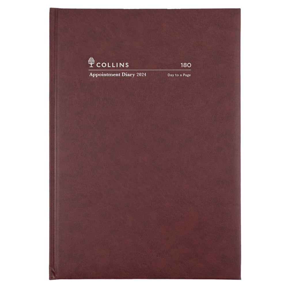 Collins Debden A4 2024 Appointment Diary (Burgundy)