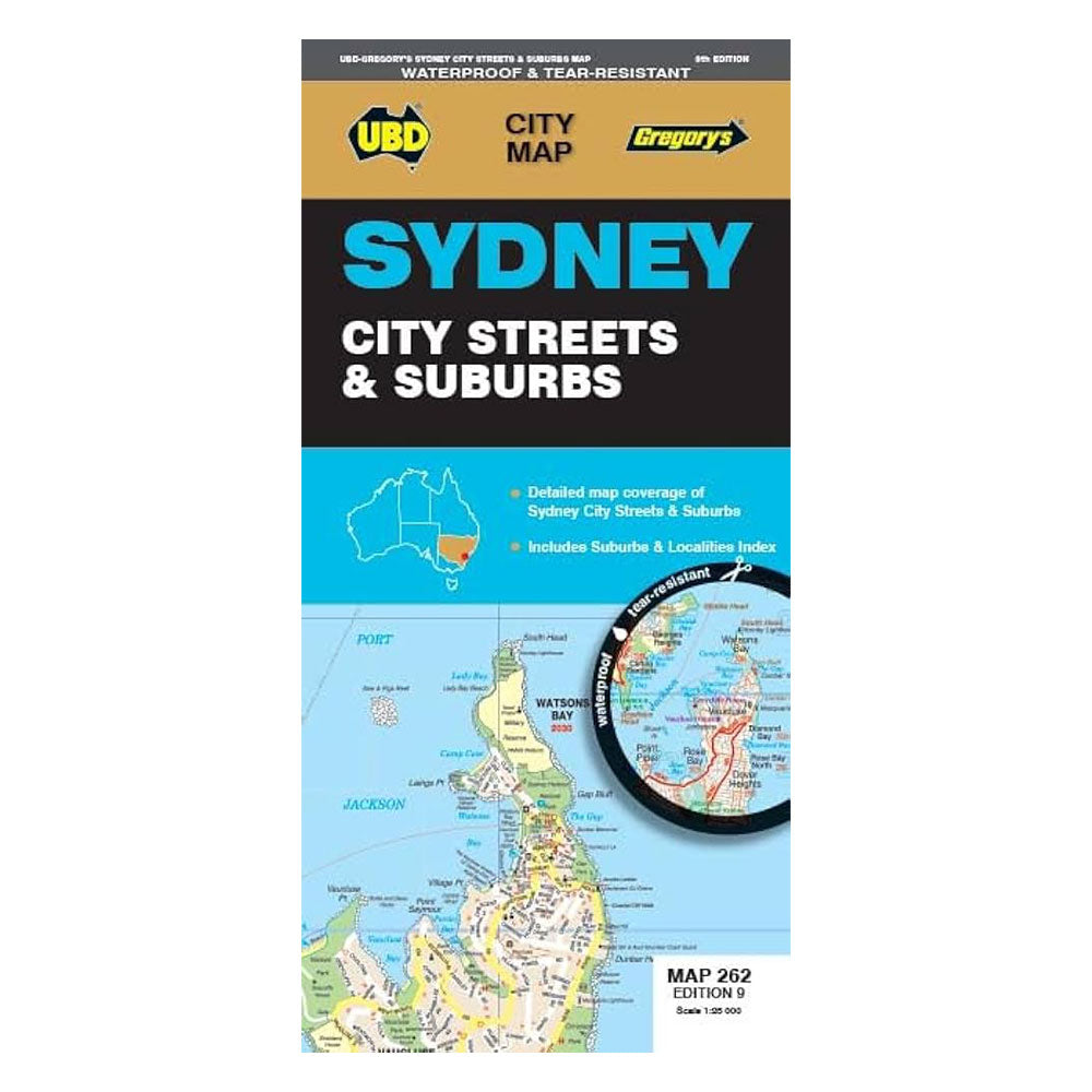 UBD Gregory's 9th Edition Sydney Waterproof Map