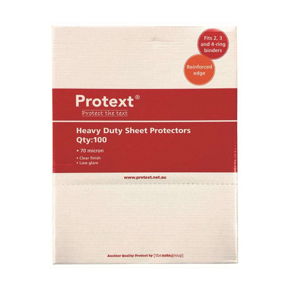 Protext Heavy Duty A4 Sheet Protector 100pk (Clear)
