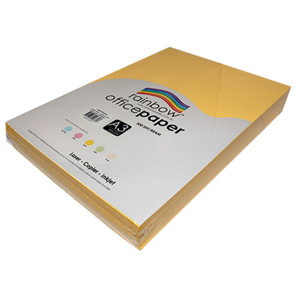 Rainbow A3 80gsm Copy Paper 500pk (Lemon Yellow)