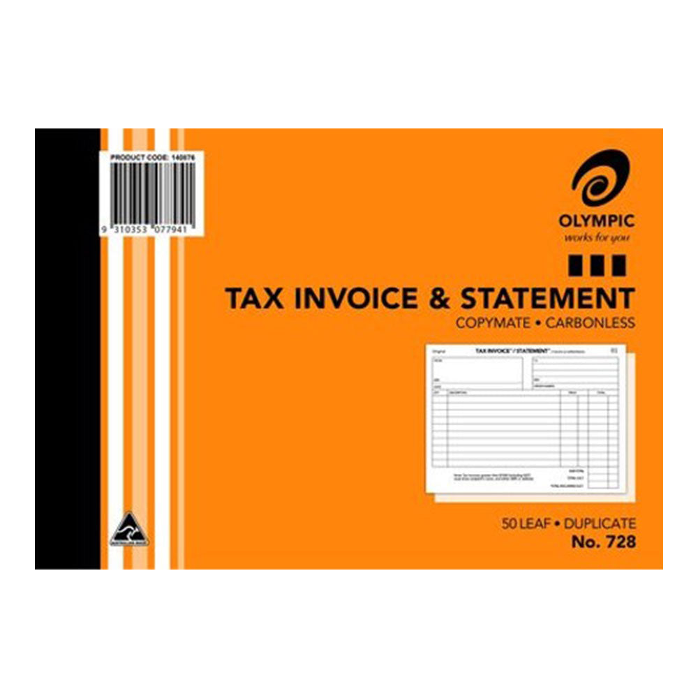 Olympic No 728 Duplicate Tax Invoice & Statement (50 Leaf)