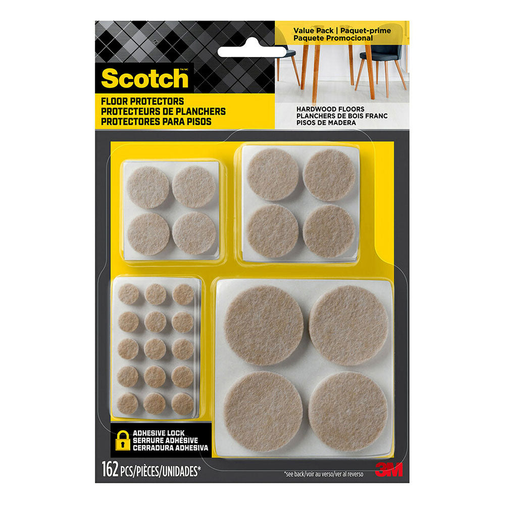 Scotch Felt Pads Value Pack 162pk (Beige)