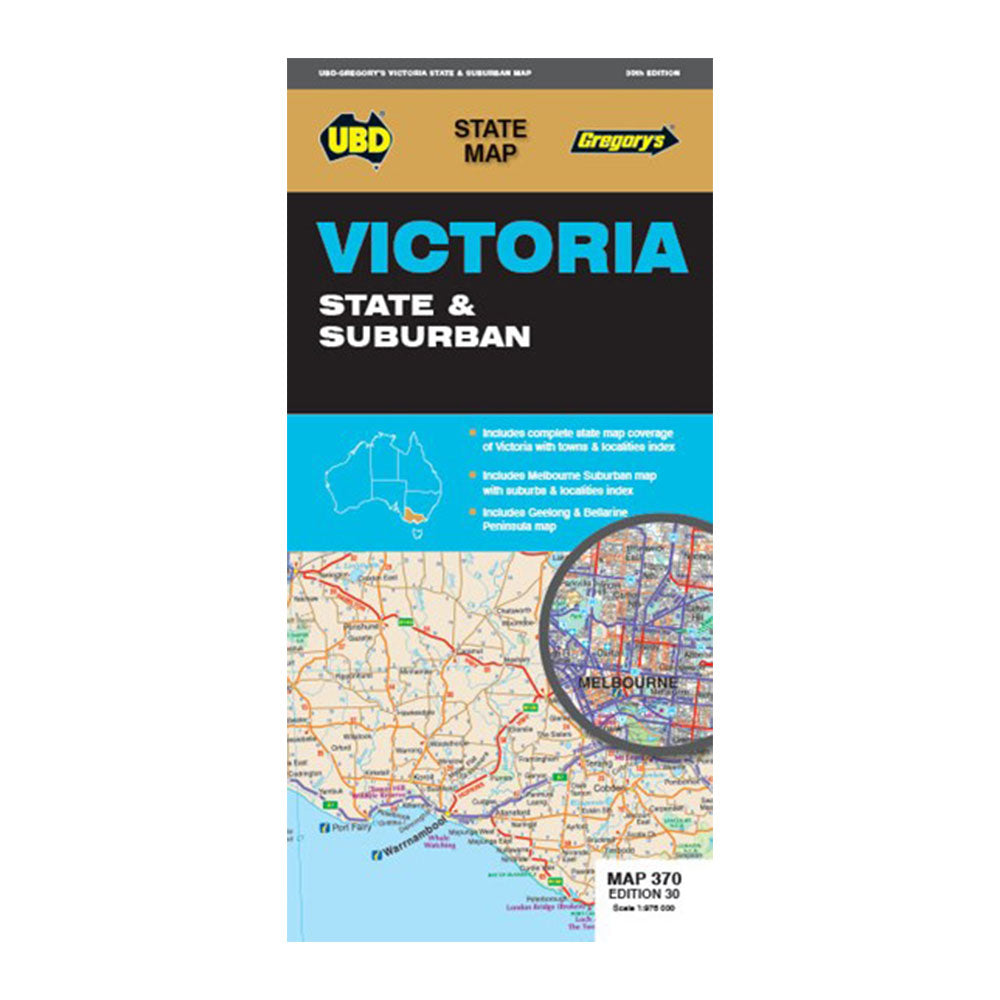 Mappa dello stato e della periferia di Victoria della 30a edizione di UBD Gregory