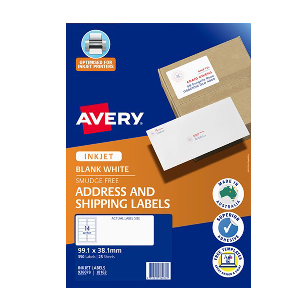Avery Inkjet Address Label 50pcs (14 per Sheet)