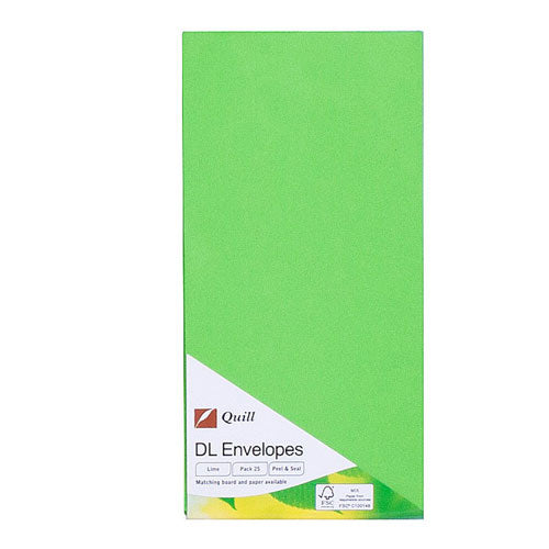 Quill DL 80gsm Envelope 25pcs (Lime)