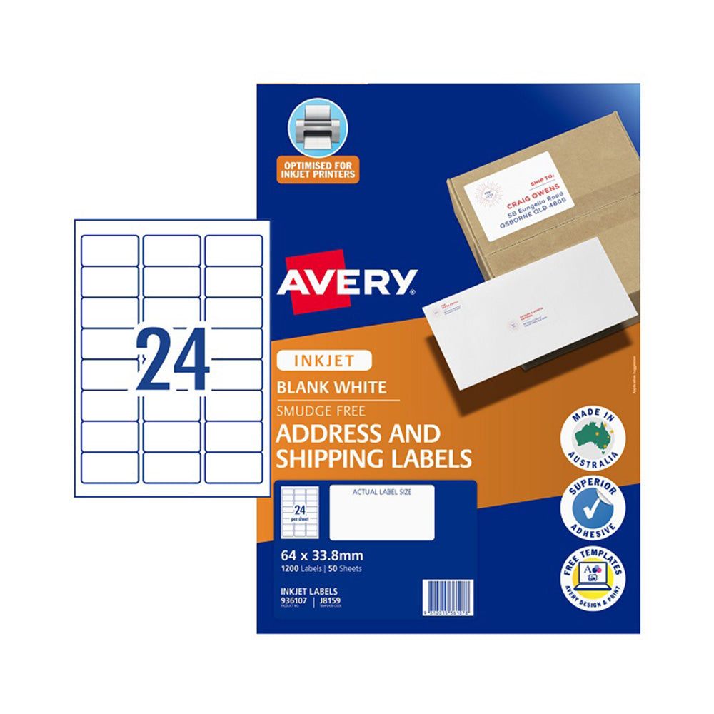 Avery Quick Peel Inkjet Addressing Label 50pcs