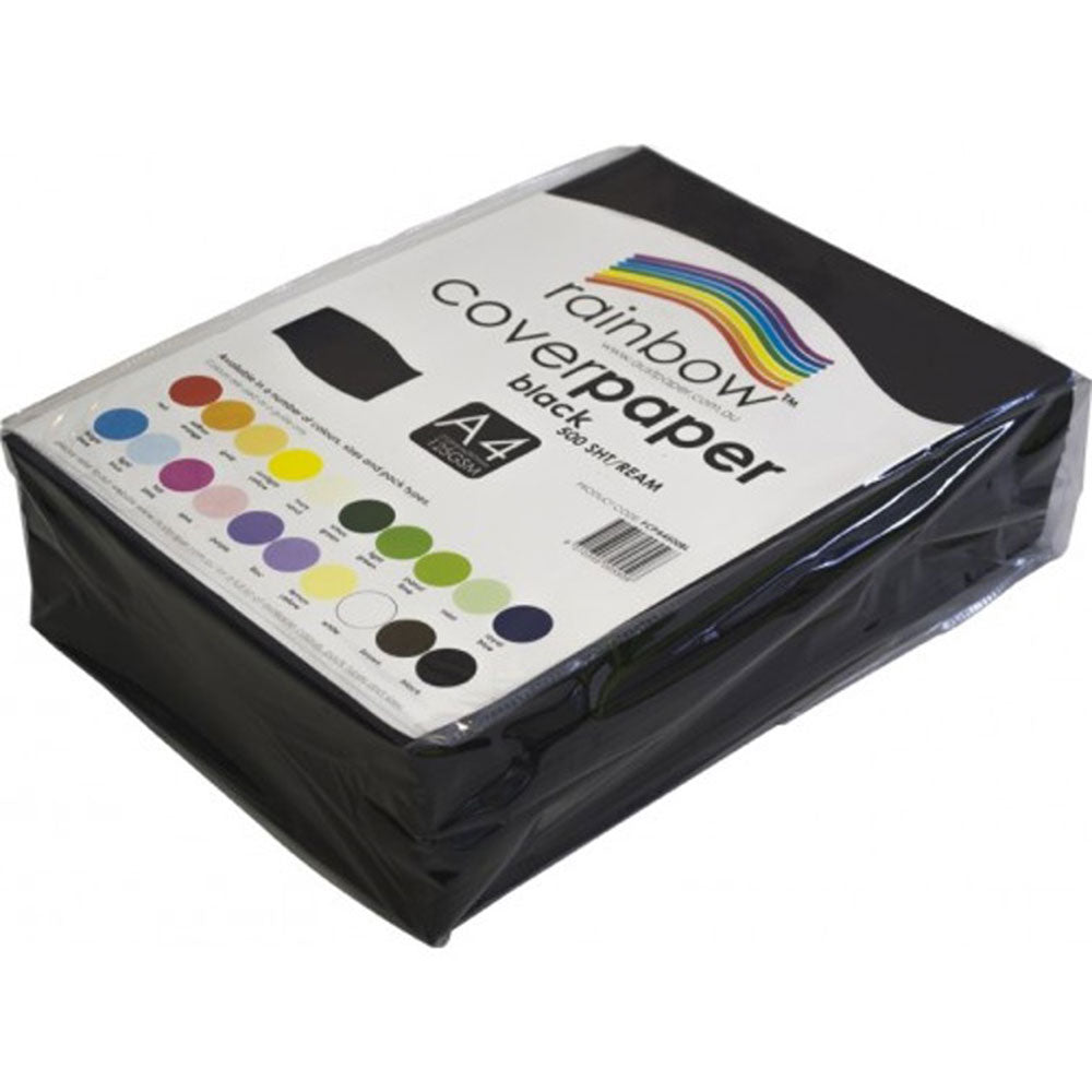 Rainbow A4 125gsm Cover Paper (Black)