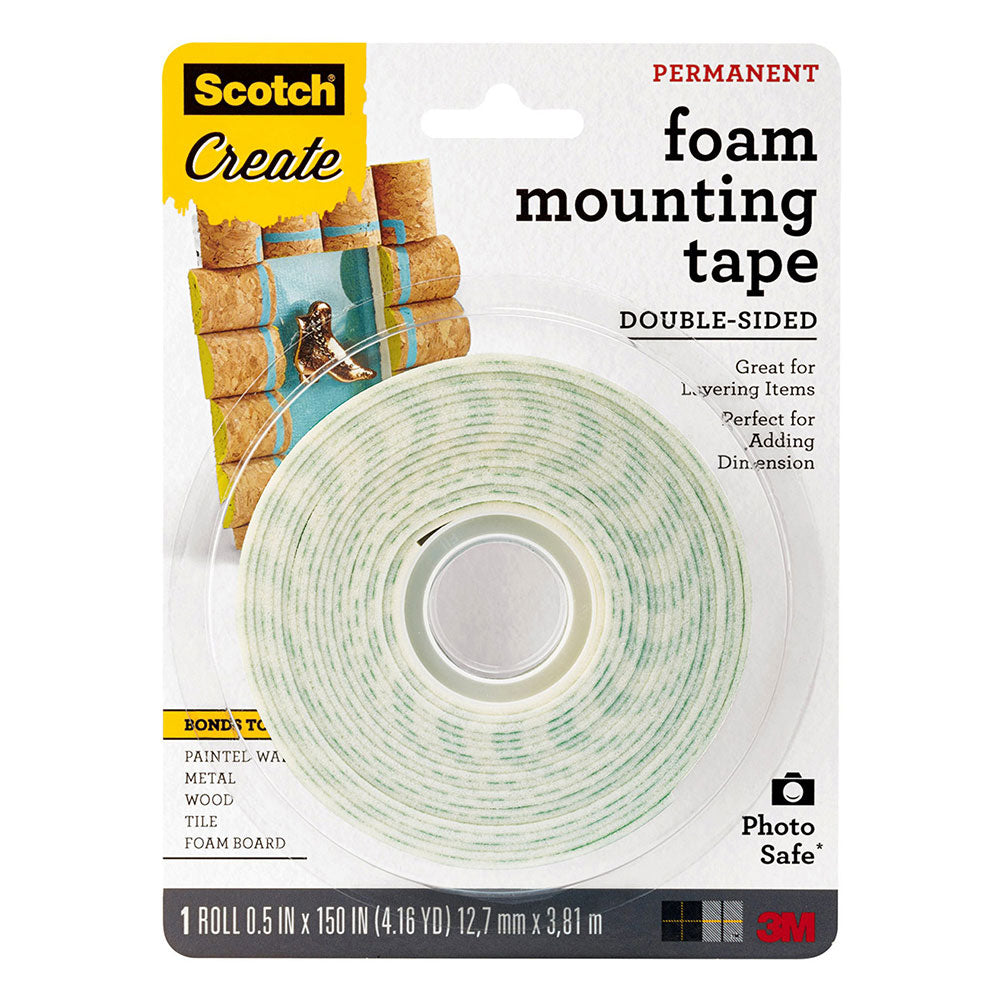 Scotch Double-Sided Foam Mounting Tape (White)