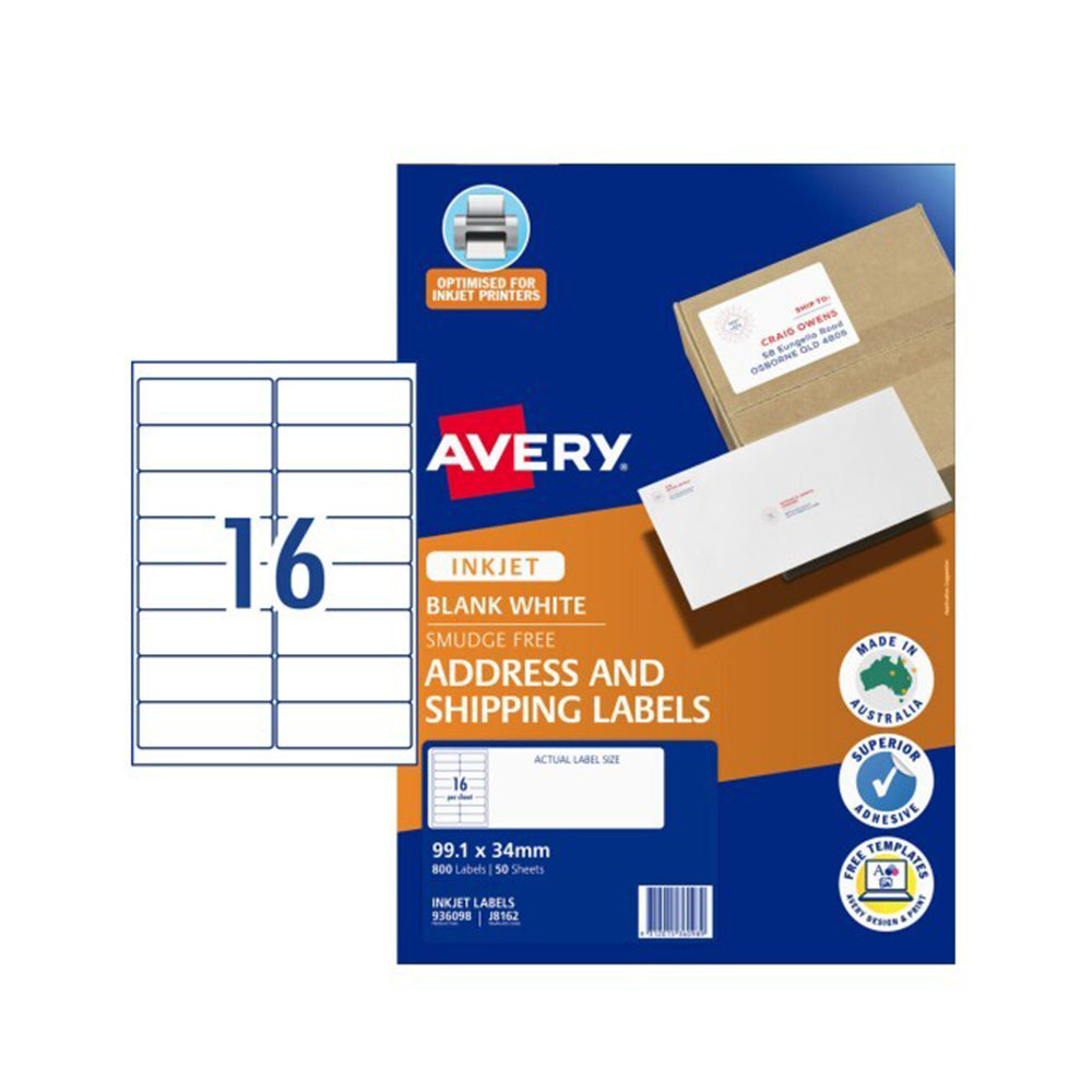Avery Label for Inkjet Printer 50pcs