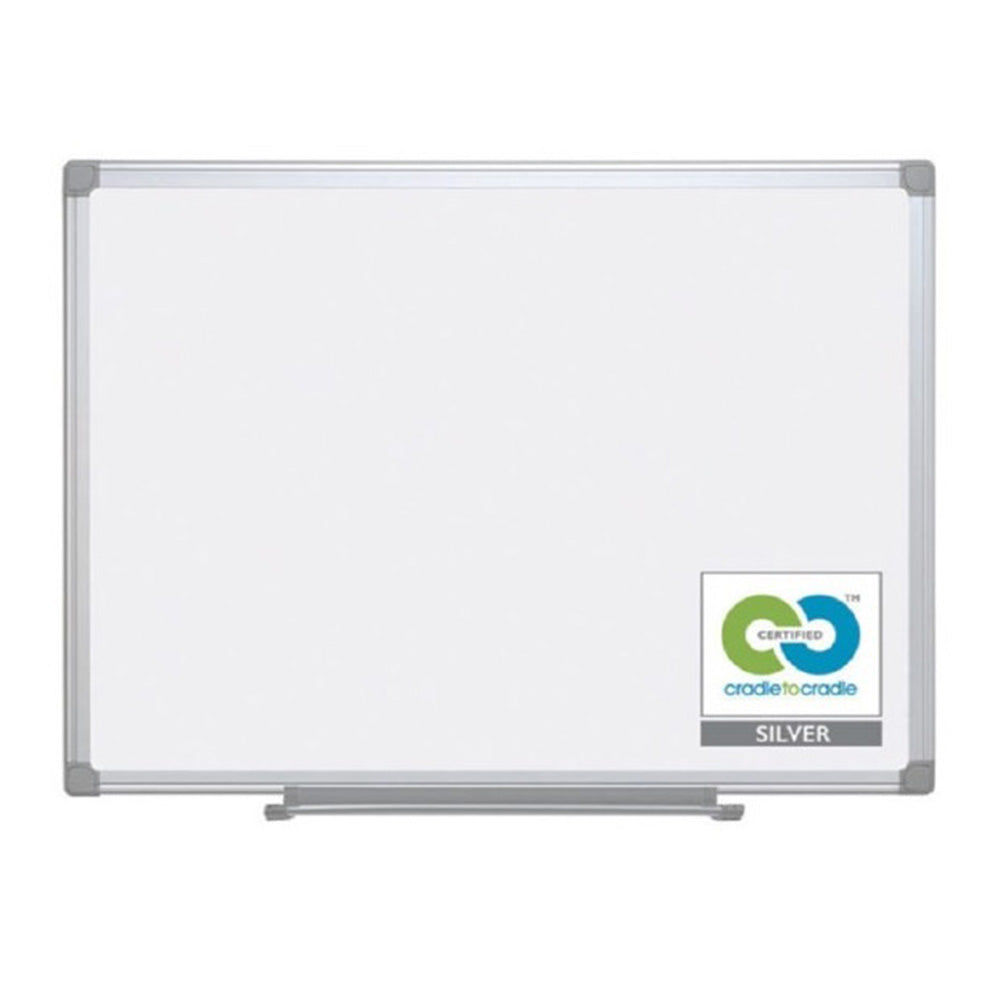 Bi-kontor magnetisk whiteboard med aluminiumsramme (90x60 cm)