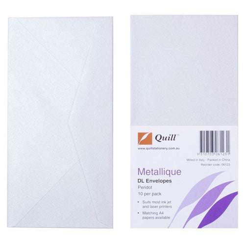 Quill DL Metallique Peridot Envelope (Pack of 10)