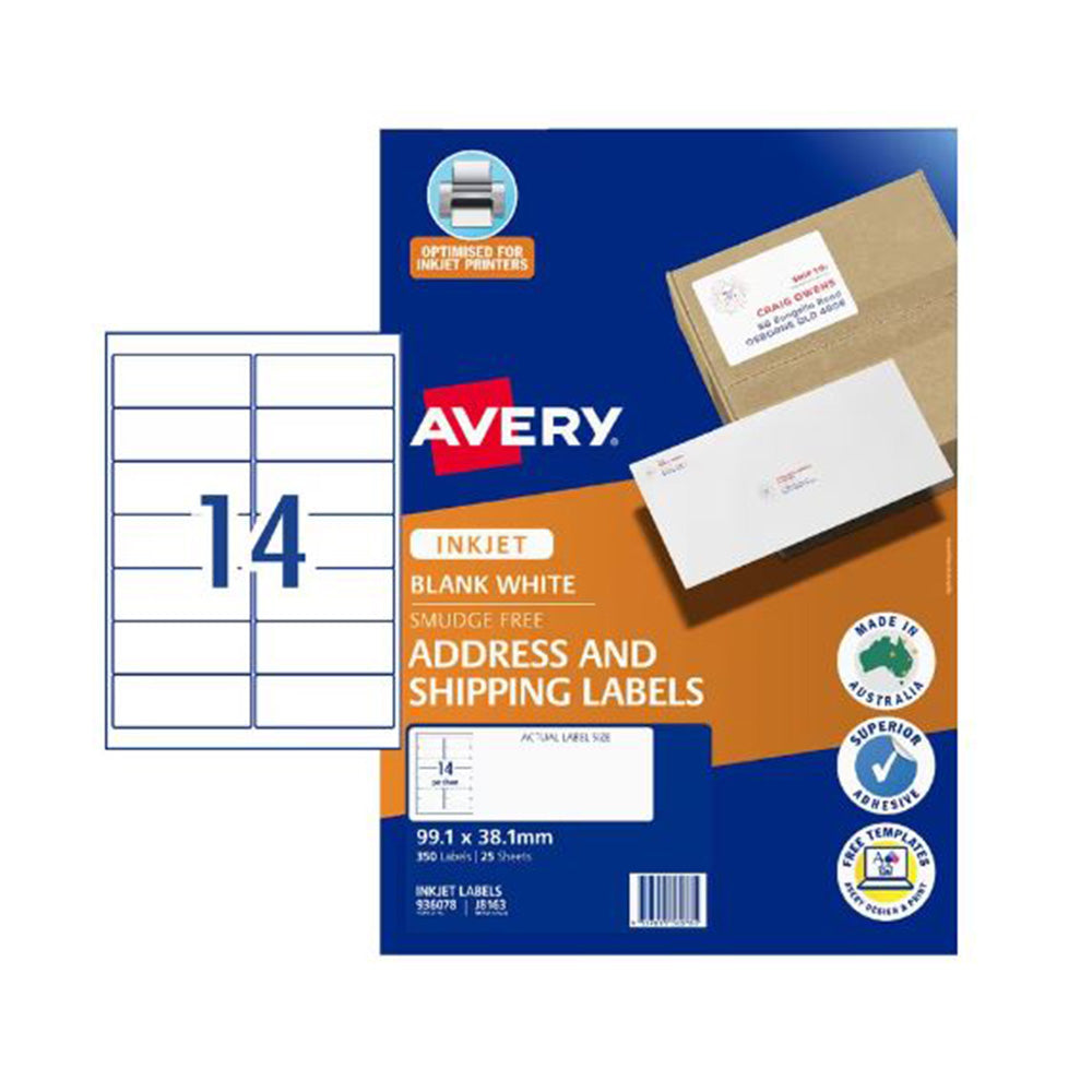 Avery Inkjet Address Label (Pack of 25)