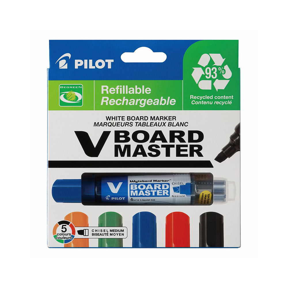 Pilot V Board Master Chisel Whiteboard Marker (Pack of 5)