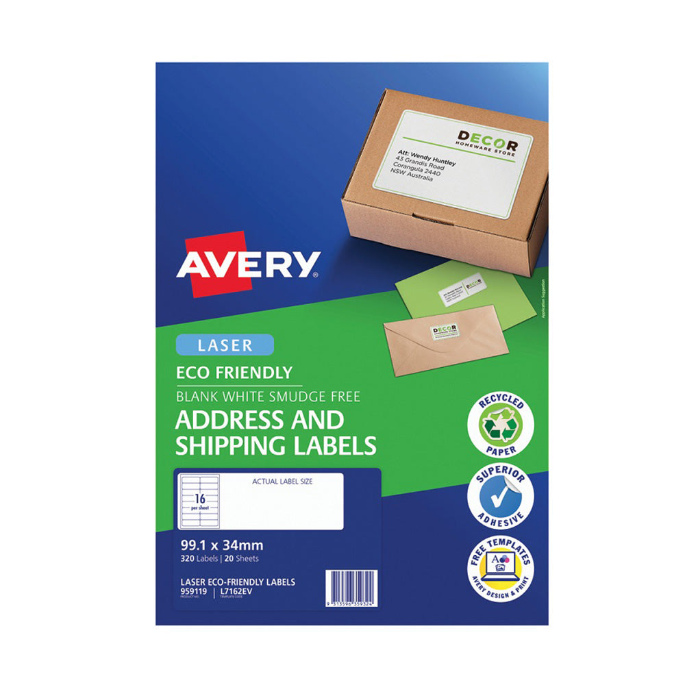 Avery Laser Eco Friendly Shipping Label 20pcs
