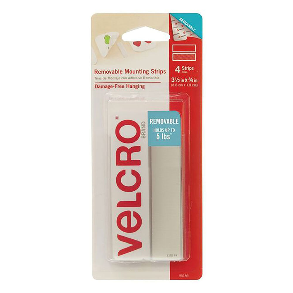 Velcro aftagelige strimler 4pk (hvid)