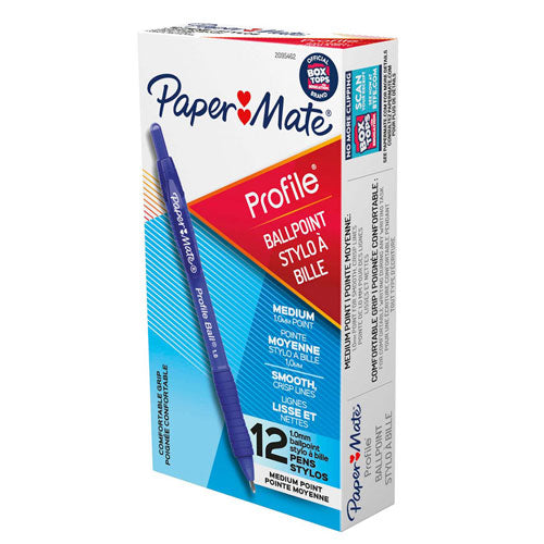 Papermate Profile Retractable Pen 1.0mm 12pcs