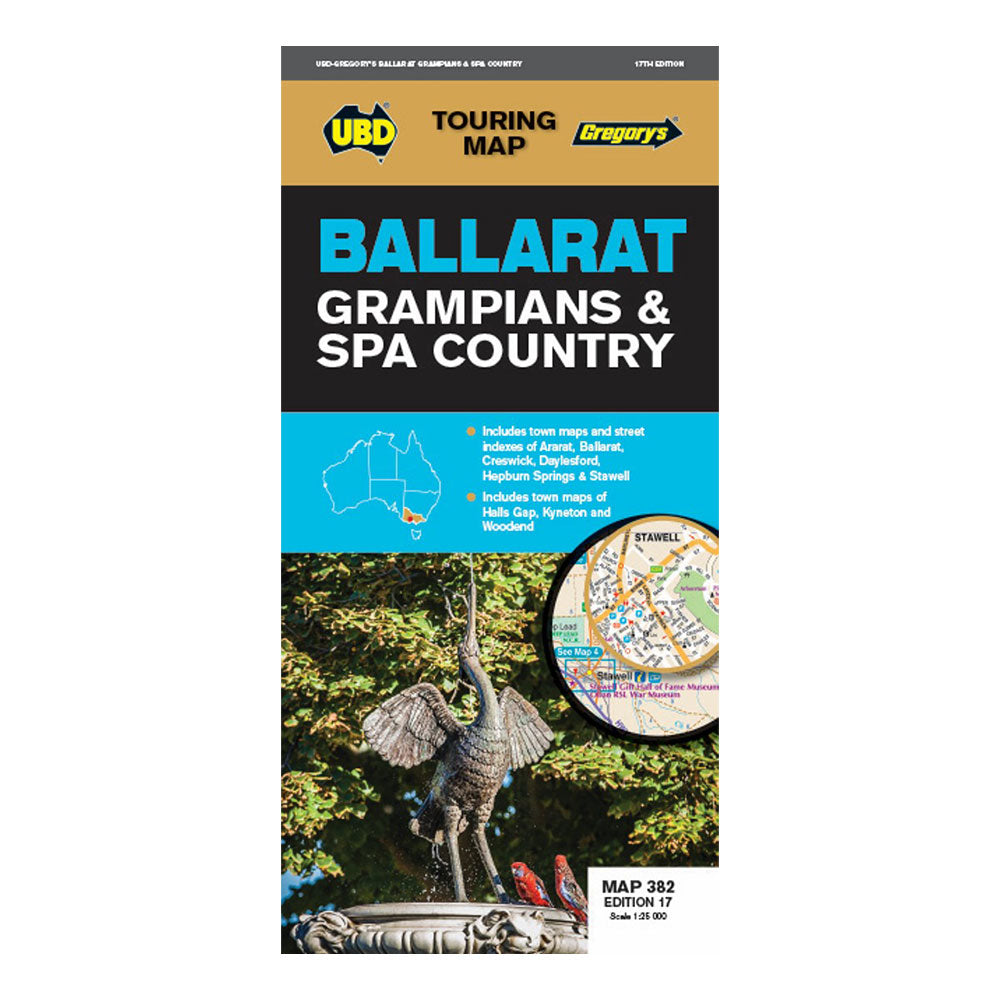 UBD Gregory's 17th Ed Ballarat Grampians & Spa Country Map