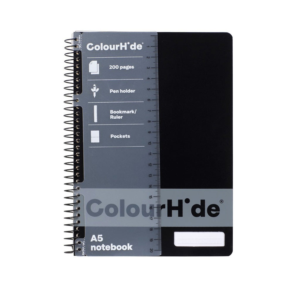 ColourHide A5 Notebook 200pg (Black)