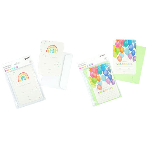 Quill Party Invitation Card & Envelope 8pk