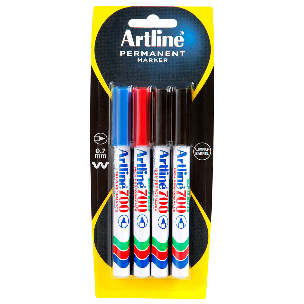 Artline 700 Bullet Nib Permanent Marker (Pack of 4)
