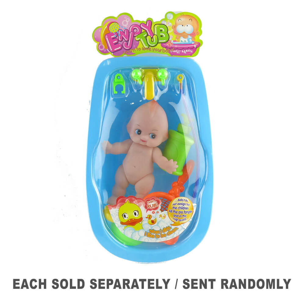 Puppen-Badewannen-Set für Babys (1 Stück, zufälliger Stil)