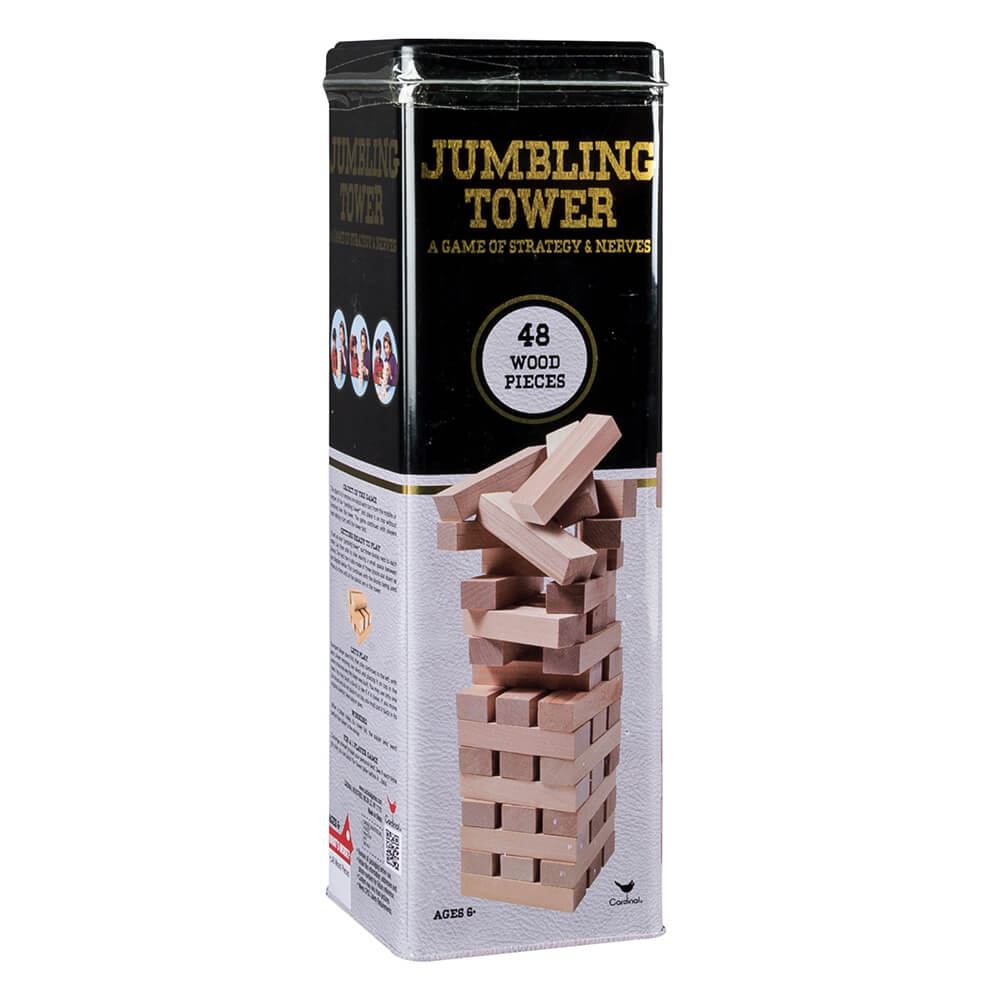 ブリキ製のクラシックな48ピース木製タンブリングタワー