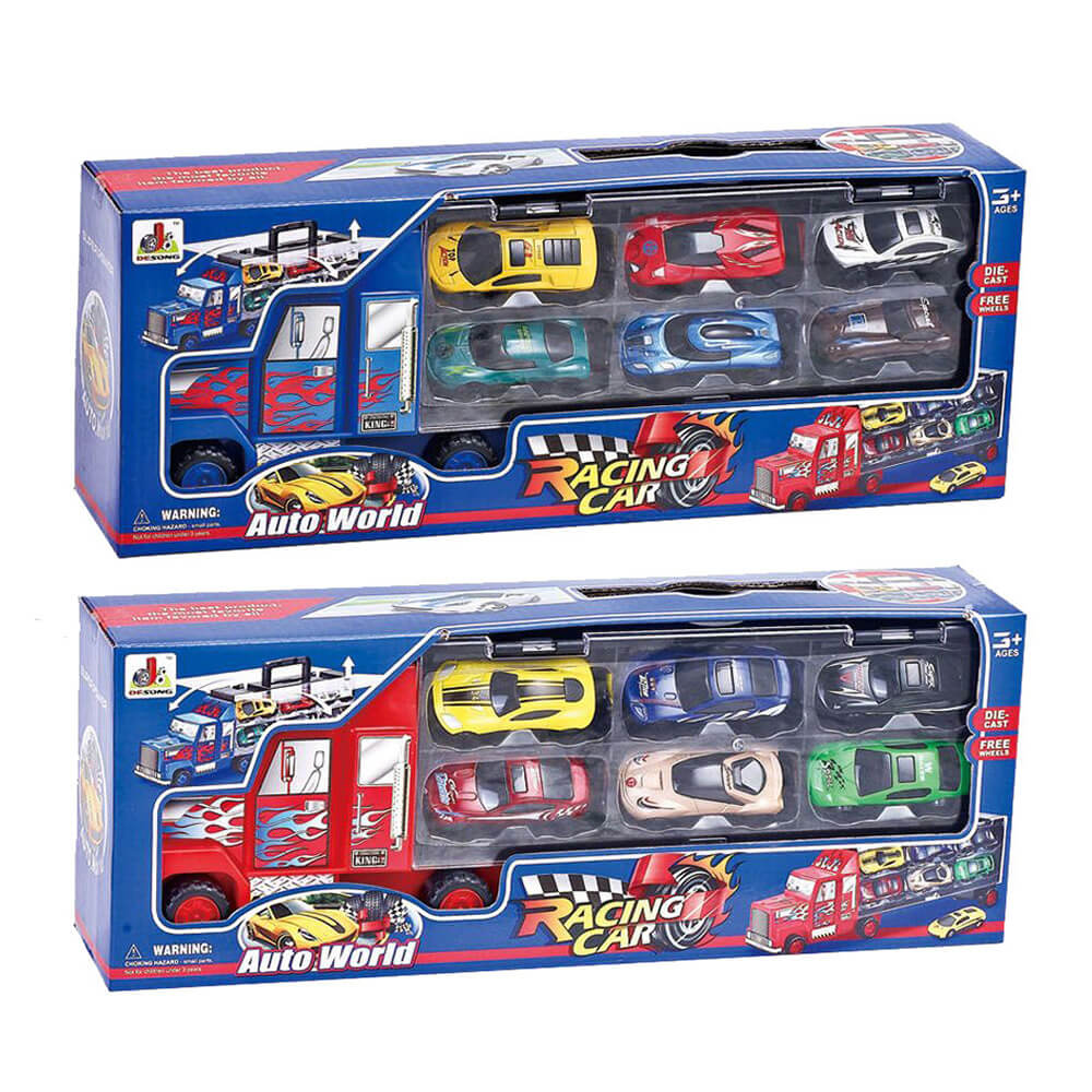 Truck Carry Case with 6 Diecast Cars