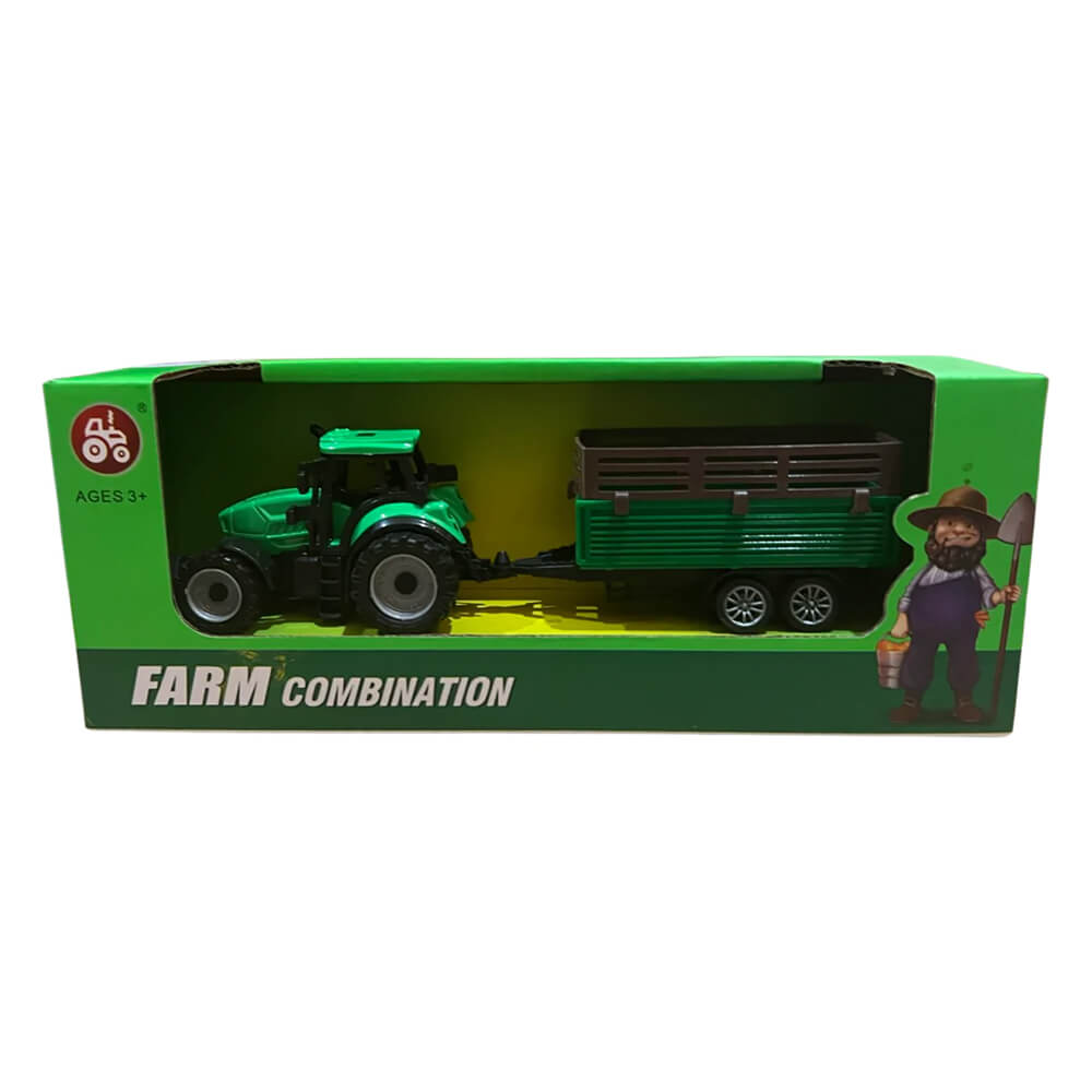 Landbouwtractor met speelgoedaanhangwagen (1 st willekeurige stijl)