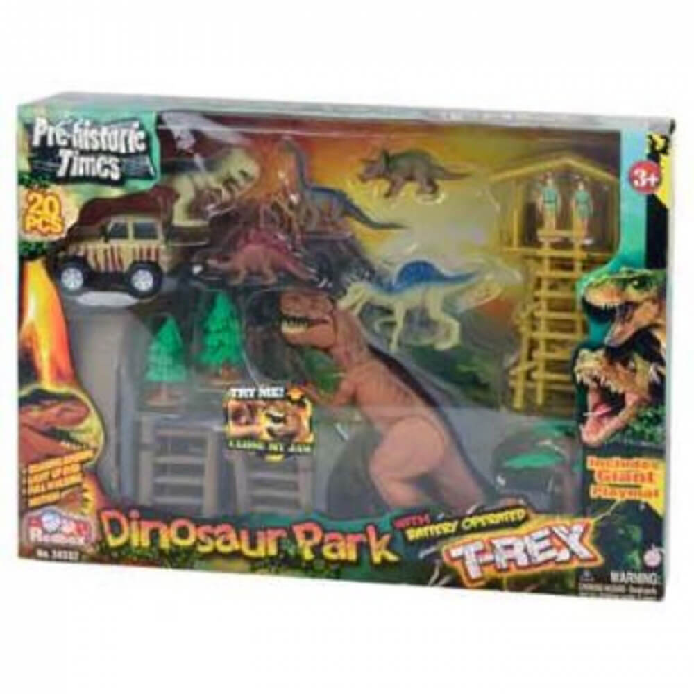 t-レックス付き恐竜プレイセット 20 個