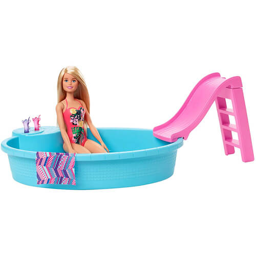 Barbie dukke og pool legesæt
